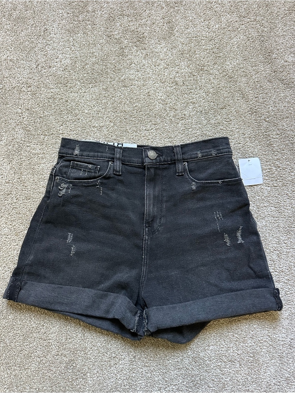 BDG NWT Black Distressed Mom High Rise Denim Shorts